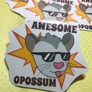 Awesome Opossum Waterproof Sticker