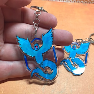 PokeParrot Team Blue Indian Ringneck Acrylic Charm