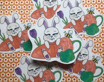Glitter Baby Bunny Waterproof Sticker