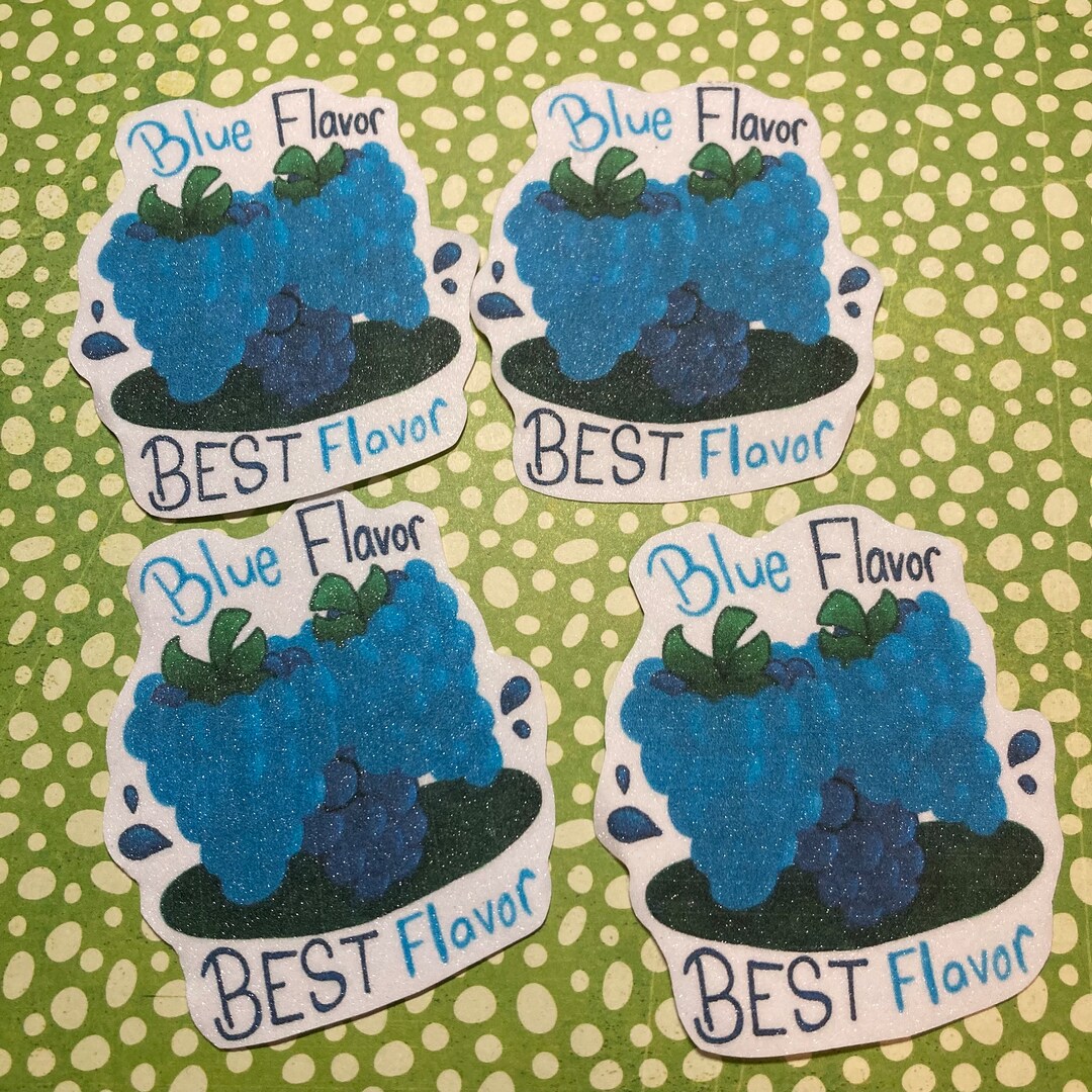 Blue Raspberry Gifts Blue Flavor Blue Raspberry Glitter Sticker - Etsy