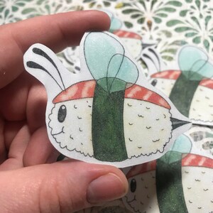 Sushi Bee Glitter Holo Vinyl Waterproof Sticker