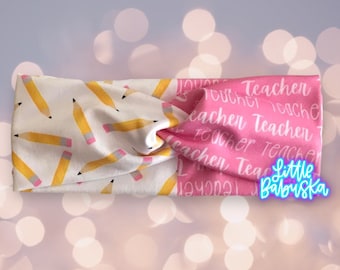 Teacher Appreciation Headband | Apple Pencil Print, Buttery Soft