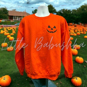 Pumpkin Crewneck, Halloween Sweater, Halloween Crewneck, Jack O Lantern Sweatshirt, Pumpkin Face Sweater, Crewneck Sweater