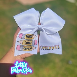 Back to School Bow/ Custom Bow/ Name Bow/ Bows For Girls/ Personalized Hair Bow