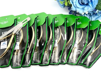 10 Pcs Set Nghia D555 Hard Steel Cuticle Nipper, Single Spring, Gold Plated, Full Jaw