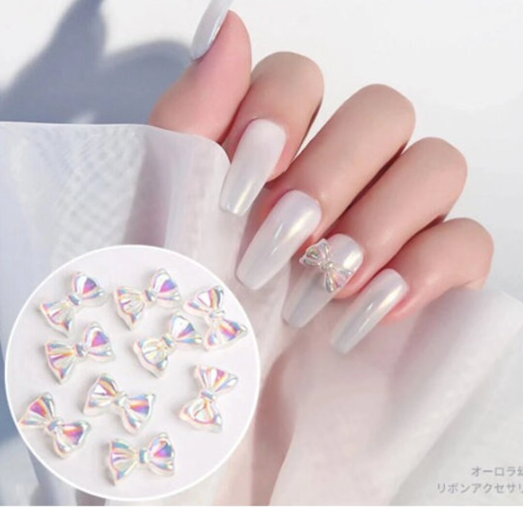 Resin 3D Nail Art Bow Charms 50 Pieces Clear AB Rhinestones - Etsy