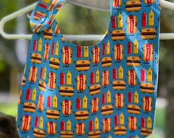 Handmade Front Snap Baby Bib – Soft, Absorbent, and Easy to Use - Fun Cookout Print