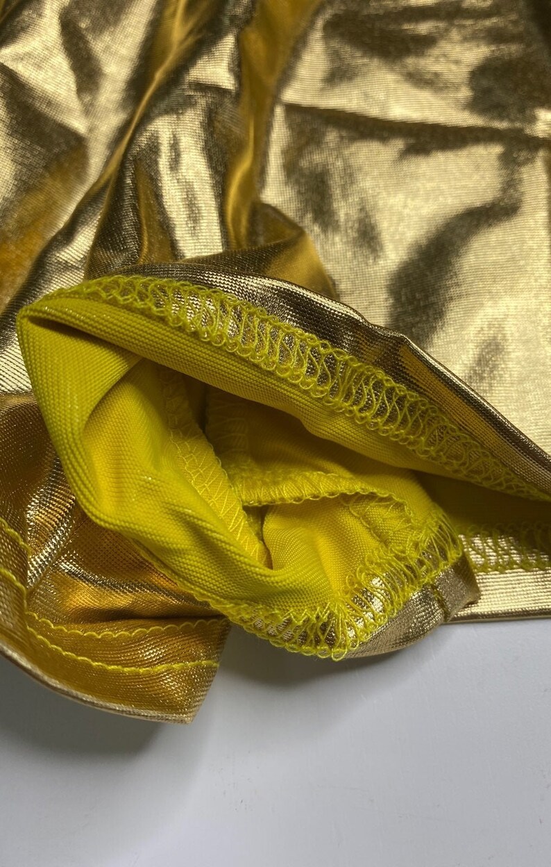 gold shorts metallic