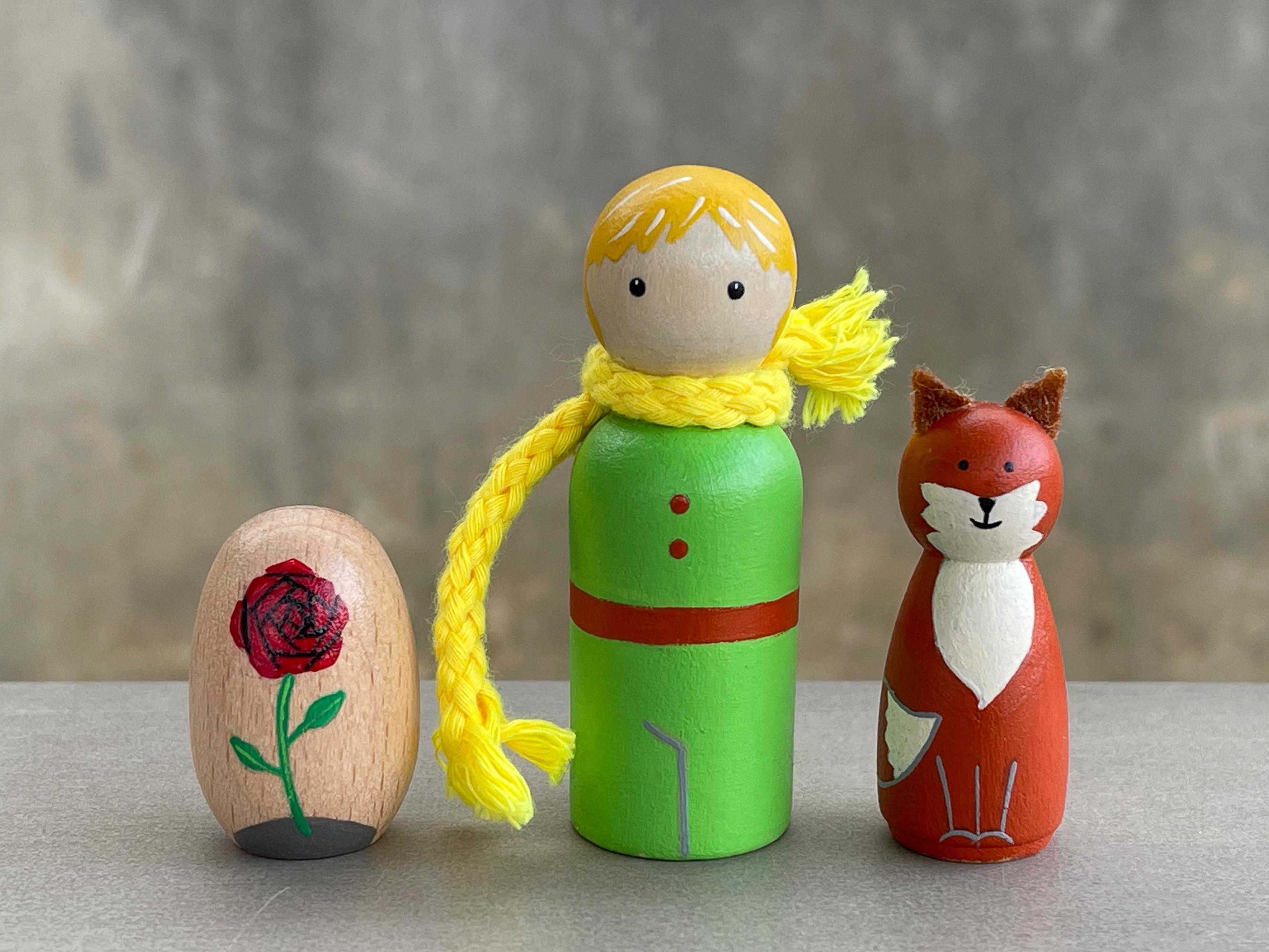 Hand-painted Peg Dolls: the Little Prince Figurine Set - Etsy