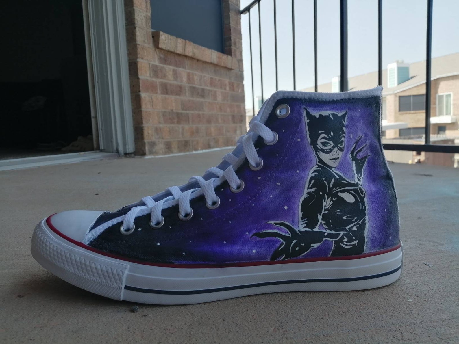 Catwoman Shoes Converse comic comic shoes Gotham Gotham Etsy