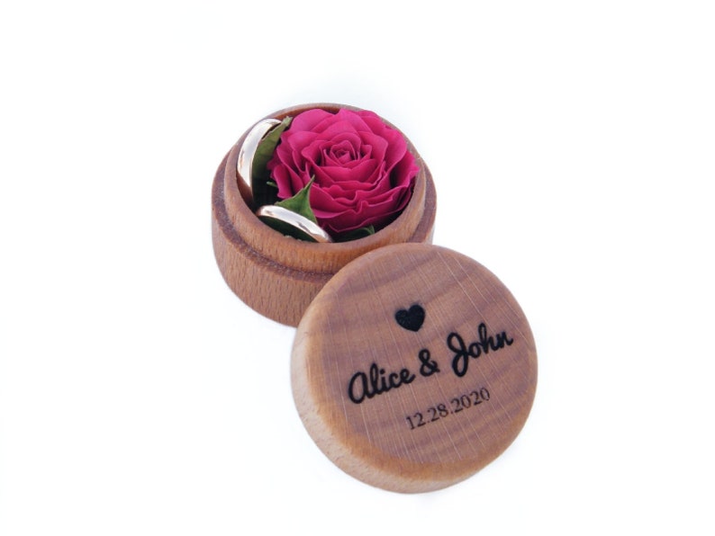 Personalized wedding ring box Wooden ring holder Ring bearer box for wedding ceremony