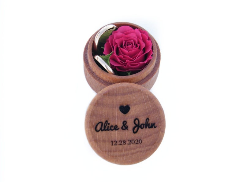 Wooden ring holder Personalized wedding ring box Ring bearer box for wedding ceremony