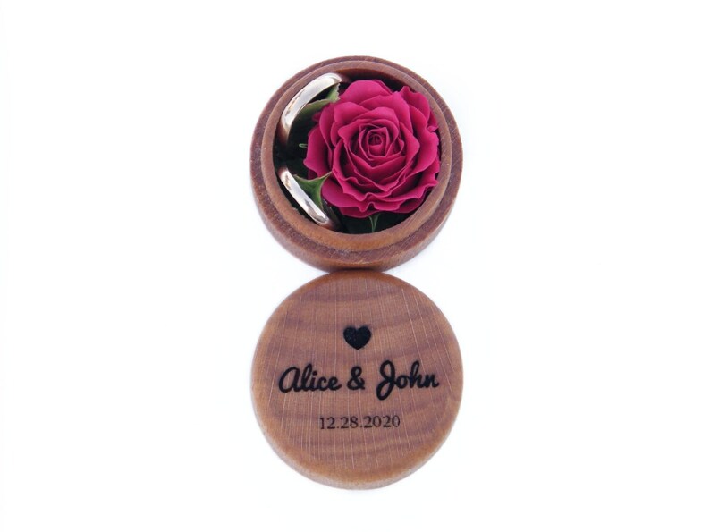Personalized wedding ring box Wooden ring holder Ring bearer box for wedding ceremony