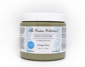 Paint Couture VINTAGE MOSS Acrylic Mineral Water Based Paint, Furniture, Decor, Wood, Metal, Glass, Ceramic, Fabric, or Cabinet Paint.