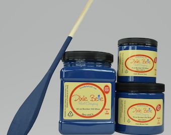 Dixie Belle Bunker Hill Blue Chalk Mineral Paint. Dark Indigo Furniture and Decor, Wood, Metal, Glass, Ceramic, Fabric, or Cabinet Paint.