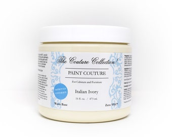 Paint Couture ITALIAN IVORY Acrylic Mineral Water Based Paint, Furniture, Decor, Wood, Metal, Glass, Ceramic, Fabric, or Cabinet Paint.
