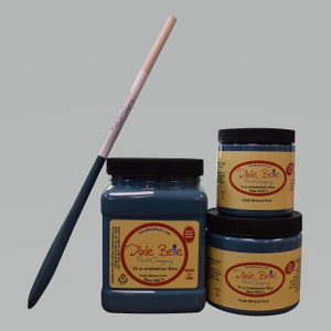 Dixie Belle Antebellum Blue Chalk Mineral Paint. Dark Teal Blue Furniture, Decor, Wood, Metal, Glass, Ceramic, Fabric, or Cabinet Paint.