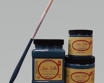 Dixie Belle Antebellum Blue Chalk Mineral Paint. Dark Teal Blue Furniture, Decor, Wood, Metal, Glass, Ceramic, Fabric, or Cabinet Paint.