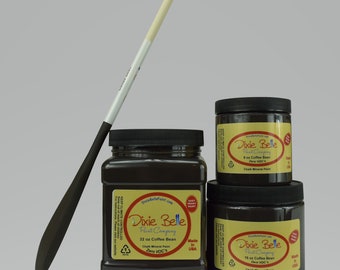 Dixie Belle Coffee Bean Chalk Mineral Paint. Rich Brown Black Furniture, Decor, Wood, Metal, Glass, Ceramic, Fabric, or Cabinet Paint.