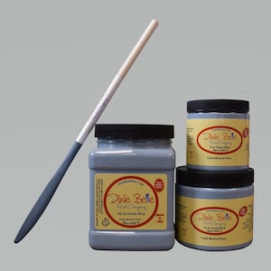 Dixie Belle Dusty Blue Chalk Mineral Paint. Soft Blue Furniture, Decor, Wood, Metal, Glass, Ceramic, Fabric, or Cabinet Paint.