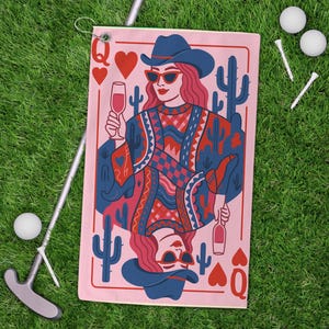 Western Queen Golf Towel, Fun Golf Accessory, Cowgirl Gift, Golf Lover Towel, Unique Golf Towel for Celebrations