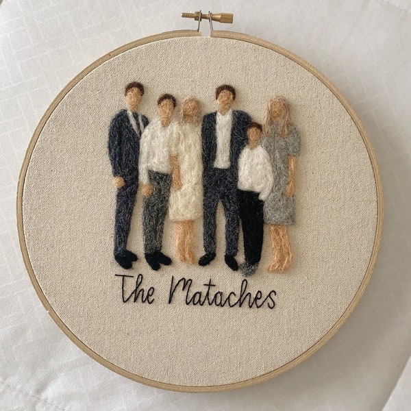 Family Felt Portrait Embroidery Hoop