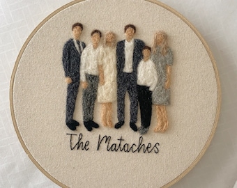 Family Felt Portrait Embroidery Hoop