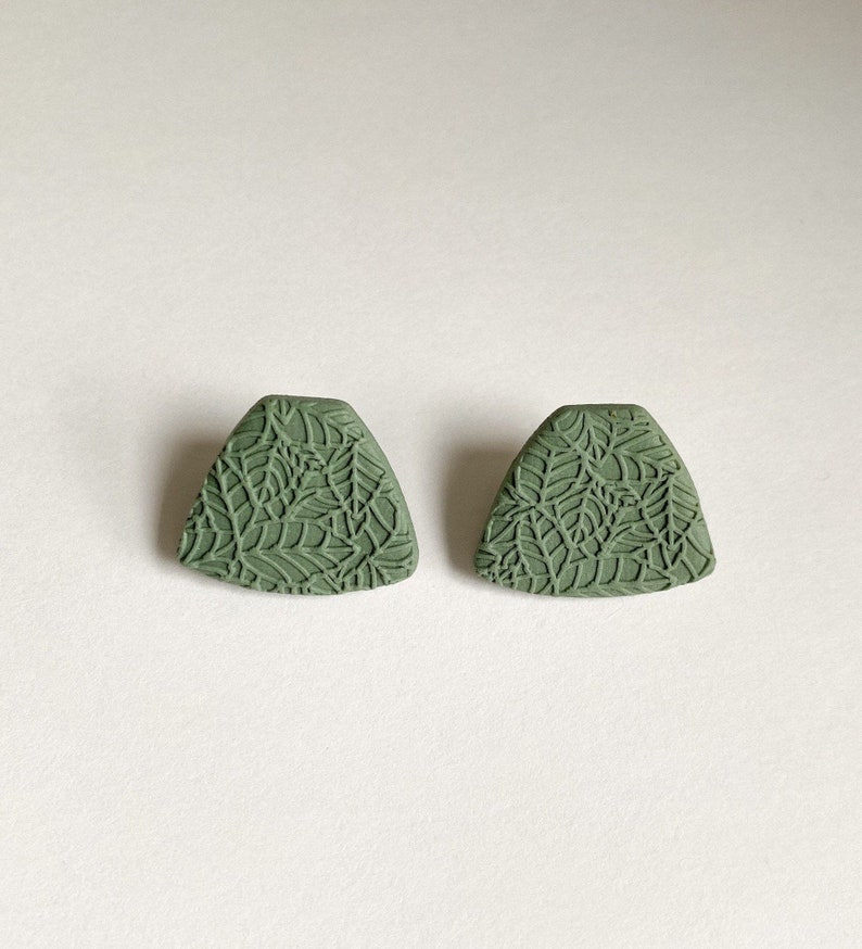 Polymer Clay Stud Earrings The Fern Fall Earrings Collection