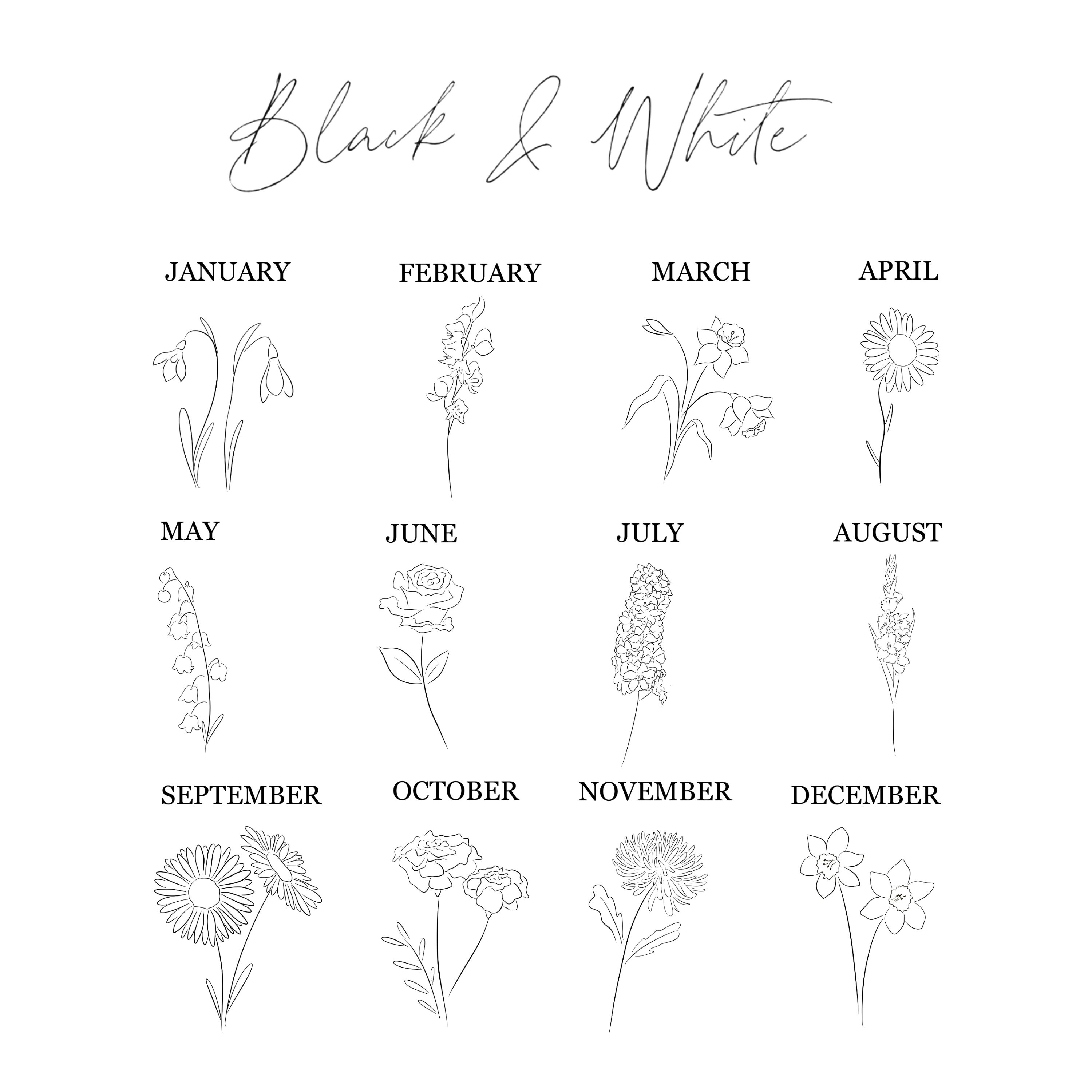 Birth Flower Print Etsy