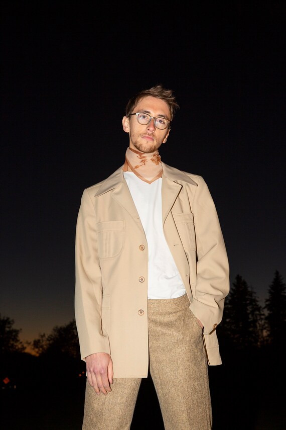 70s Made in Canada camel safari blazer