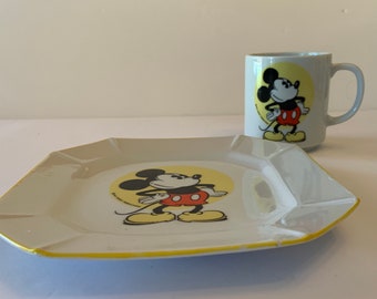 Disney Mickey Mouse Ceramic Plate & Mug Set