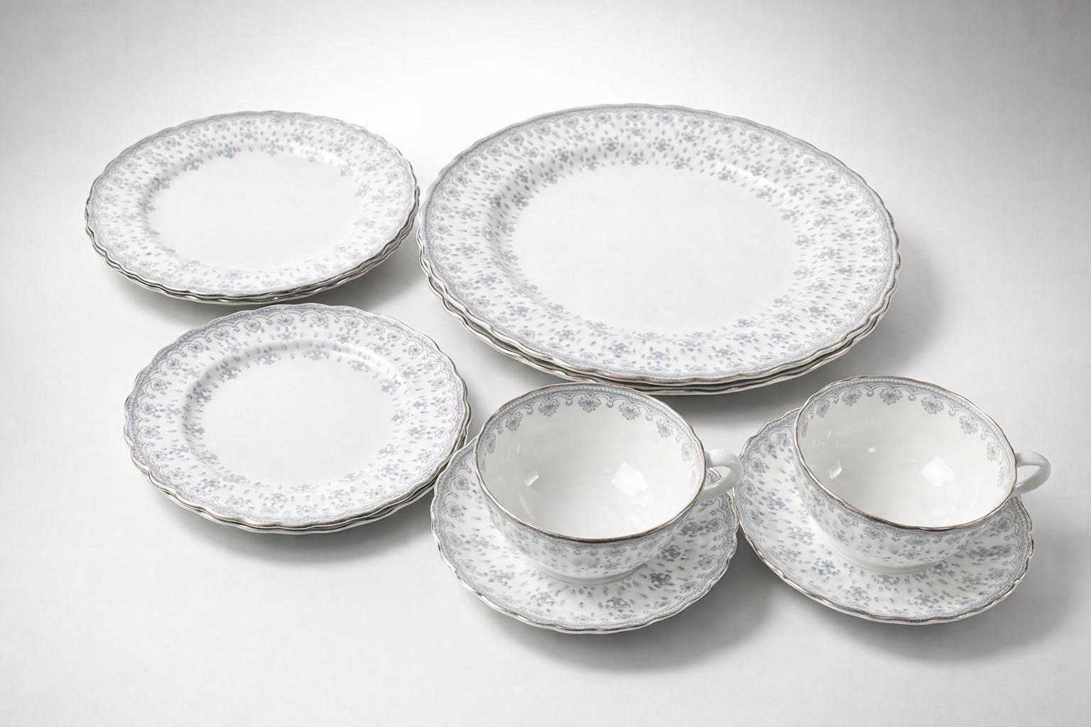 Vintage Set of Two Spode Fleur De Lys 5-piece Place Settings