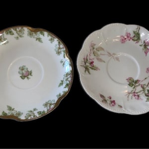 Haviland Limoges Mixed Set of 2 Saucers / Plates 5 inches Vintage China French China