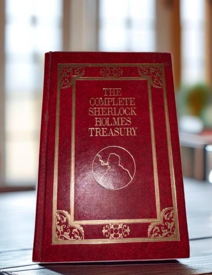 Sherlock Holmes ~ The Complete Sherlock Holmes Treasury by Sir Arthur Conan Doyle ~ Vintage Book ~ Leatherette w/ Gold Trim