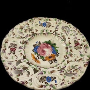 Italian Majolica A. Borsato - Nove Floral Hand Painted Plate Vintage Ceramics