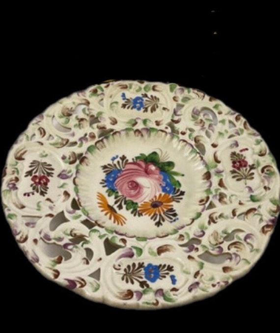 Italian Majolica A. Borsato - Nove Floral Hand Painted Plate