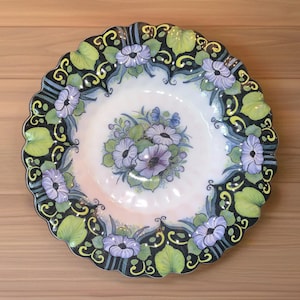 Hand-Painted Wall Plate Dish Large Wall Plate Vintage 12”