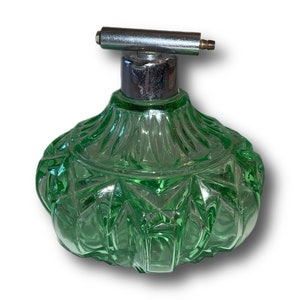 Green Glass Perfume Bottle Vintage