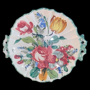 Italian Pottery Hand-Painted Plate Wall Plate Serving Dish Vintage