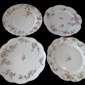 Conjunto misto de 4 pratos de 8 pol. de Limoges