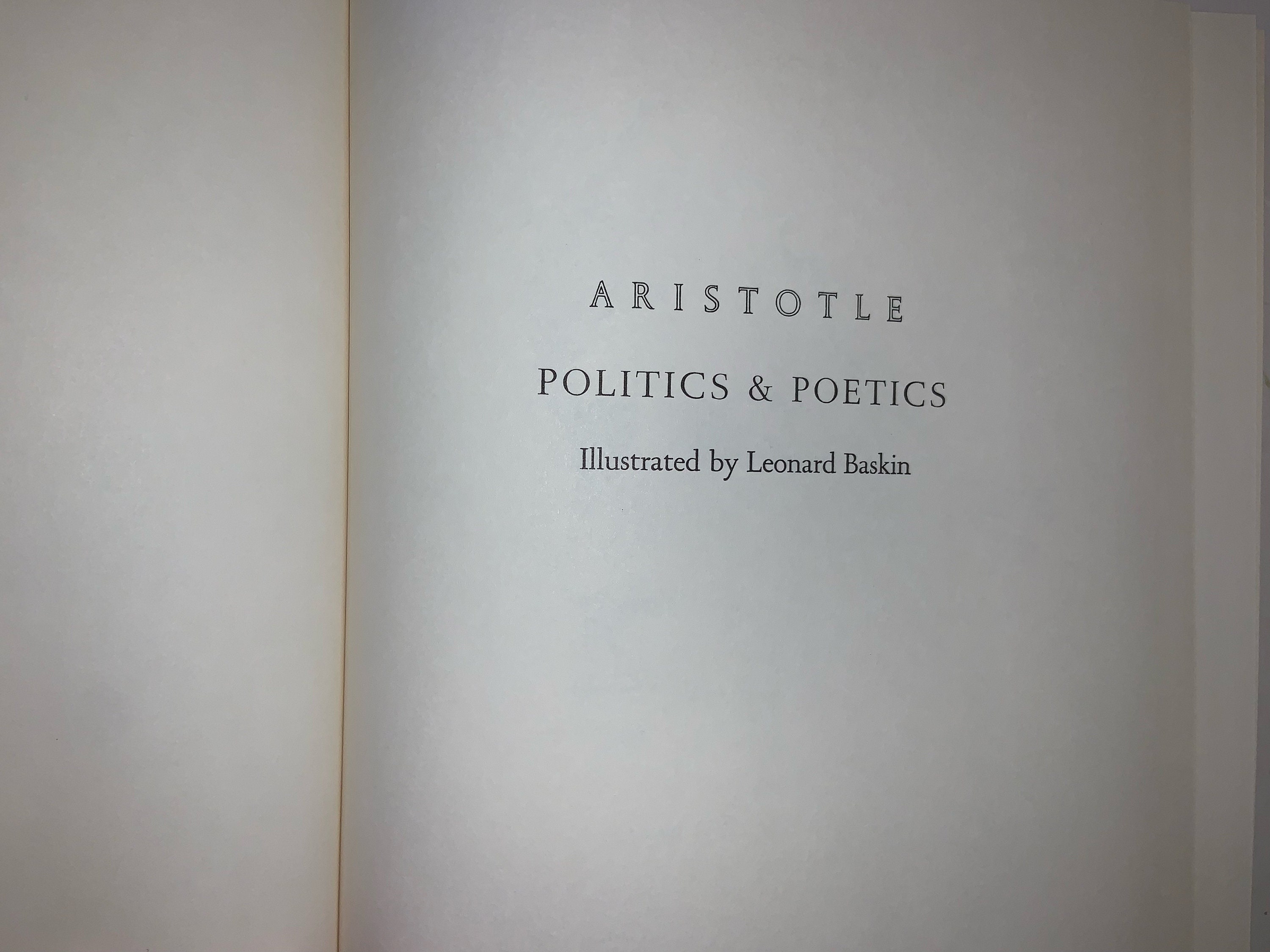 Aristotle's Politics & Poetics ~ Vintage Leather Book W/ 22k Gold