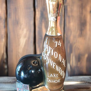 Decanter per whisky Jim Beam d&#39;epoca: Bowling Proprietors Association, Lake Tahoe 1974