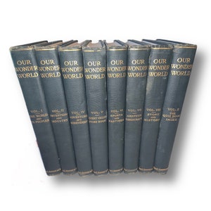 Il nostro meraviglioso mondo di libri Set di otto libri 1914 Libri antichi