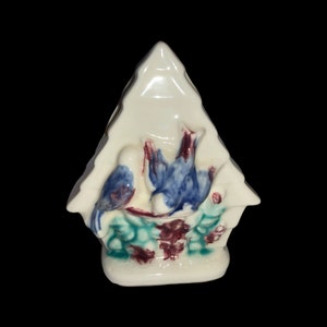 Shawnee Ceramic Birdhouse Planter Vase Wall Pocket 1930s