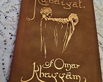 In Leder gebundene antike Kopie der Rubayet von Omar Khayyam