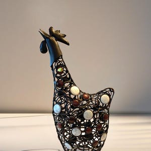 Scultura in metallo vintage a forma di gallo, rara e unica! Alta 43 cm