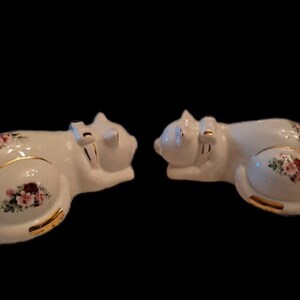 Vintage Sleeping Kittens Ceramic Figurines - Baum Brothers Porcelain Cat Decor