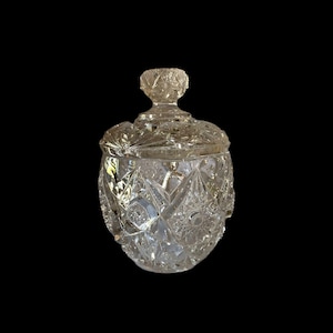 Crystal Condiment, Sugar, or Jam Bowl—Lidded