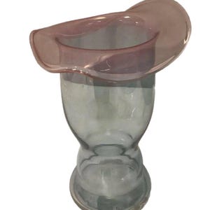 Blown Glass Blue & Pink Art Glass Vase Small