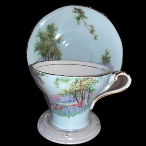 Tazza da tè e piattino in porcellana Bone China Aynsley - Vintage
